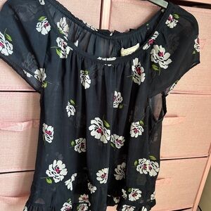 Abercrombie & Fitch Navy Floral Blouse